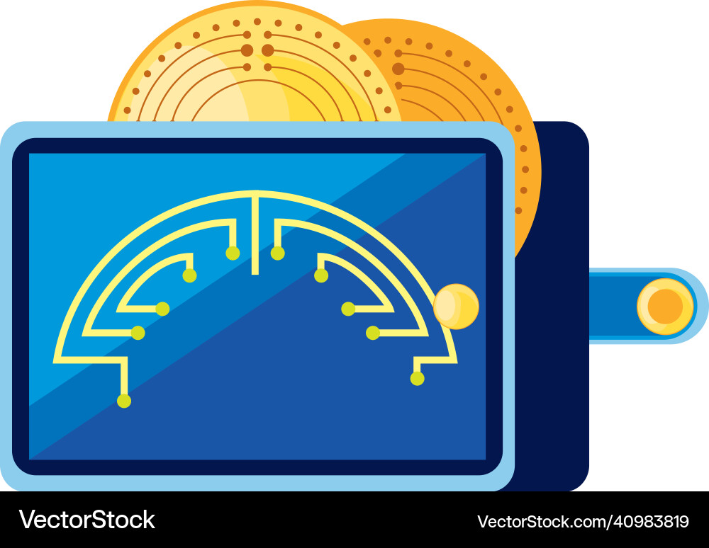 Wallet with bitcoin vector image