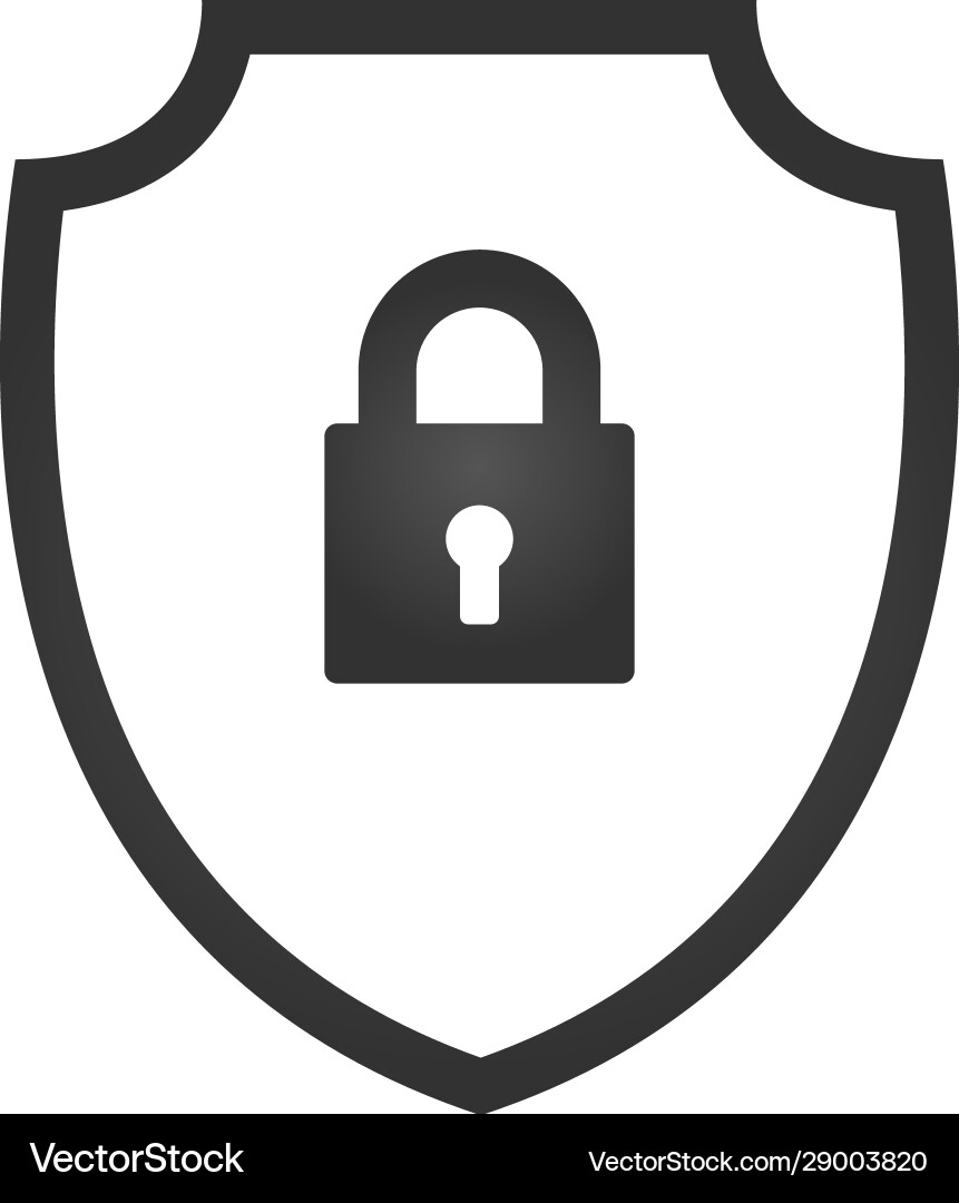 Abstract security shield with lock icon Abstract security shield with lock icon Vector Image