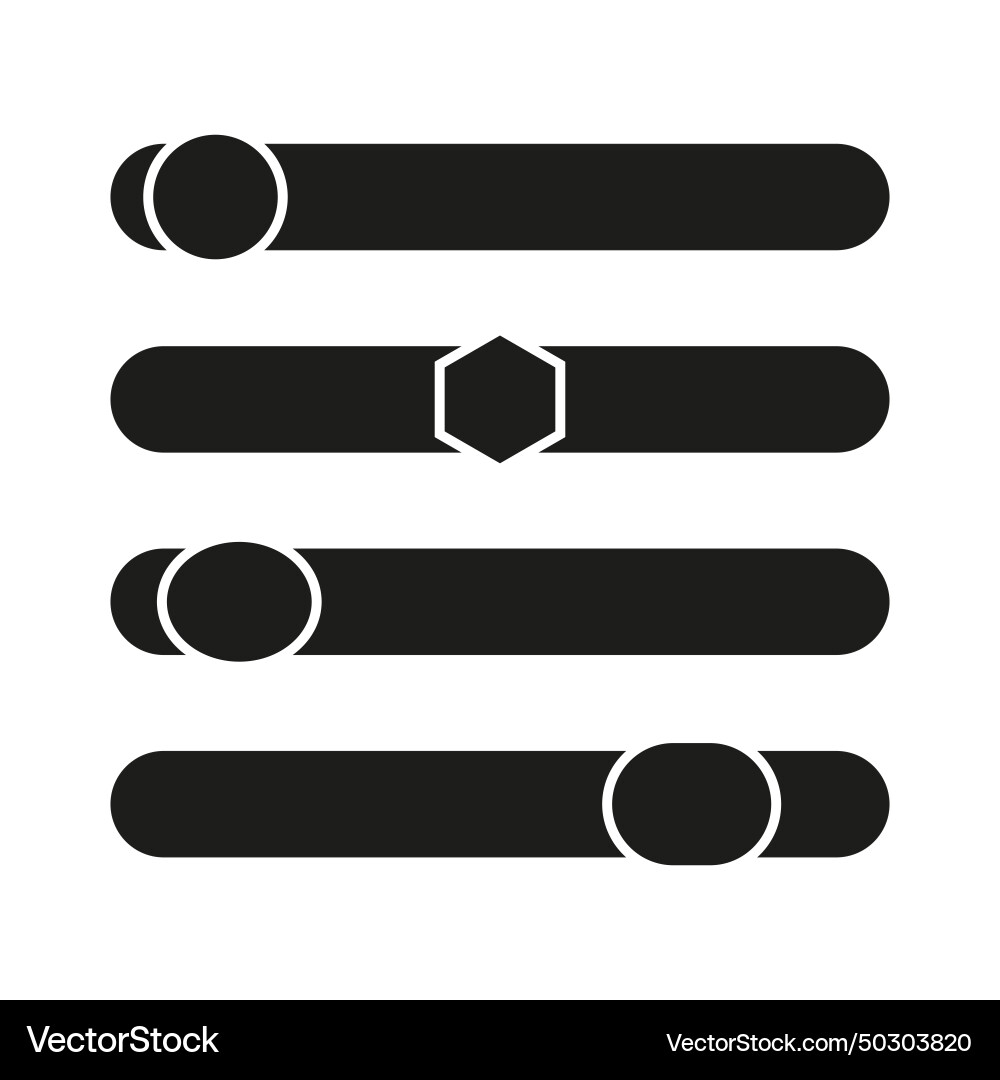 Black and white minimalistic progress loading bars vector image