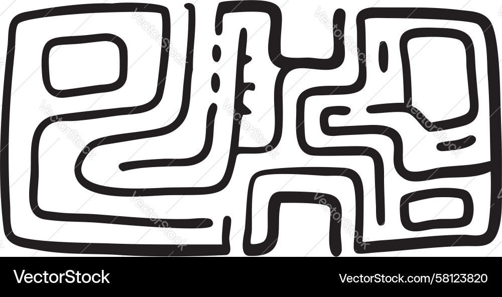 Complex Abstract Maze Pattern Vector Image