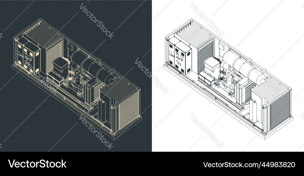 Container type generator structure vector image