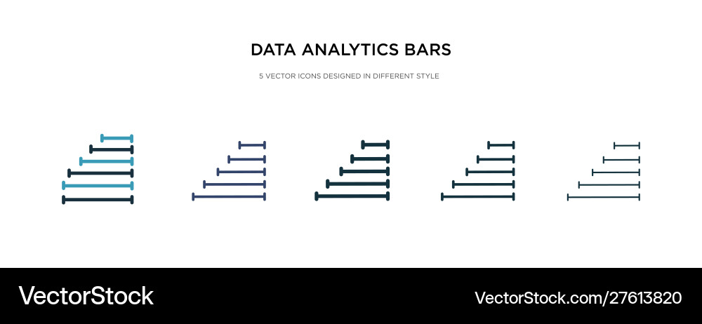 Data analytics bars icon in different style two Data analytics bars icon in different style two vector image