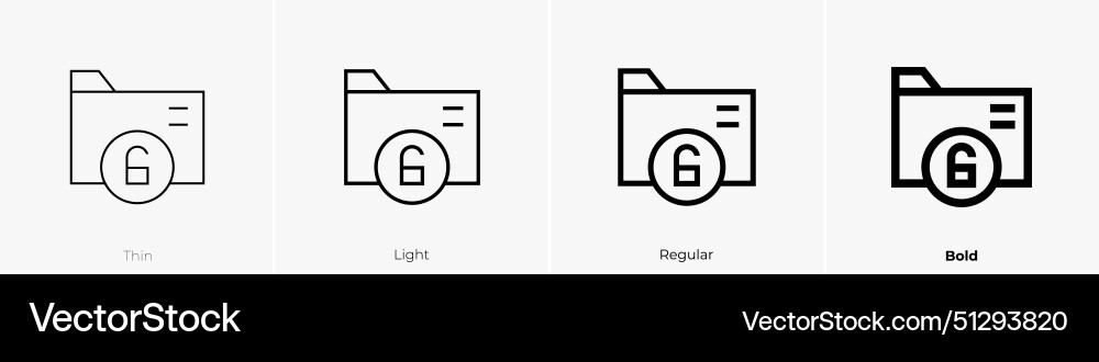 Data encryption icon thin light regular and bold Data encryption icon thin light regular and bold vector image