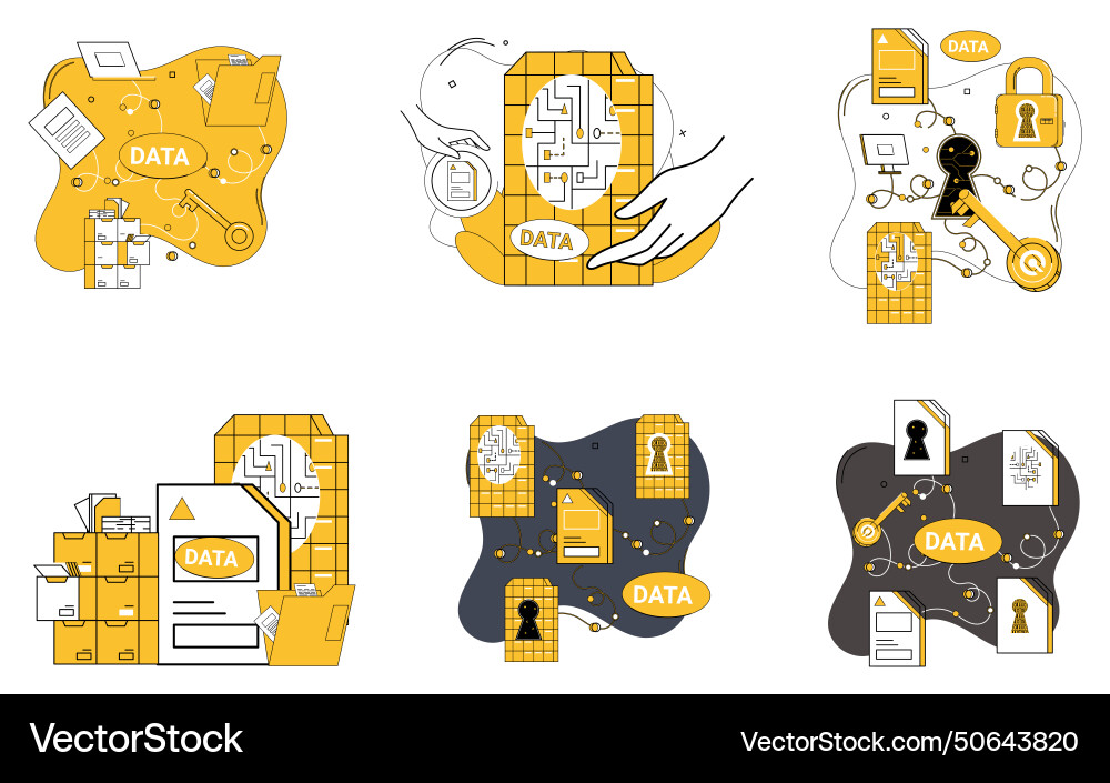 Data storage in realm business databases act Vector Image