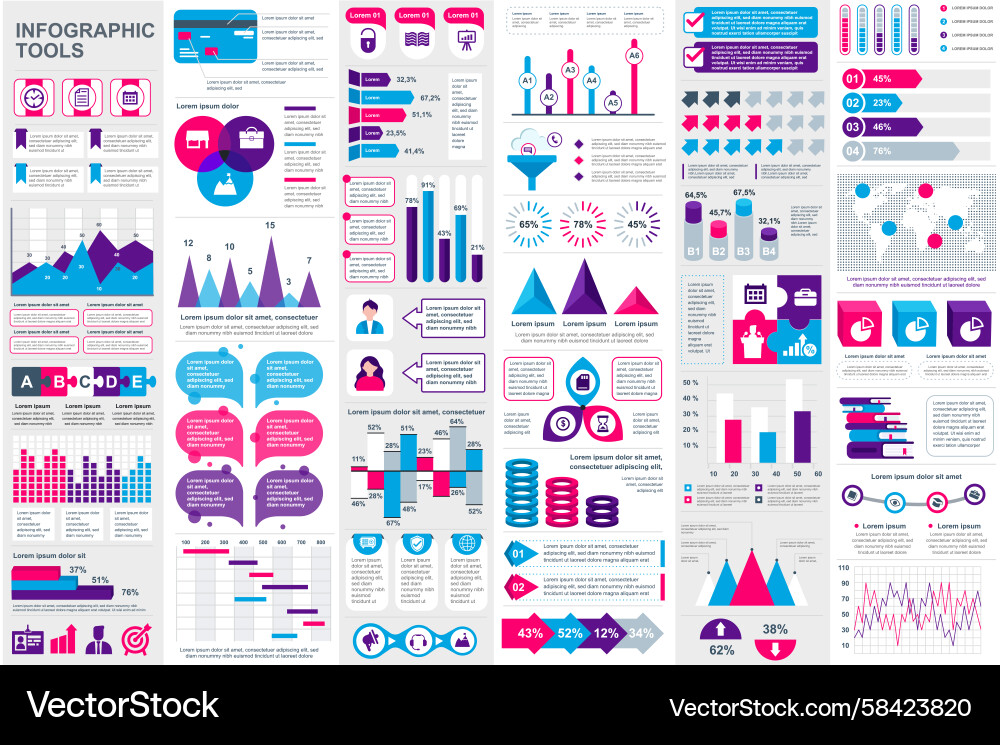 Data Visualization Icons & Elements Vector Image
