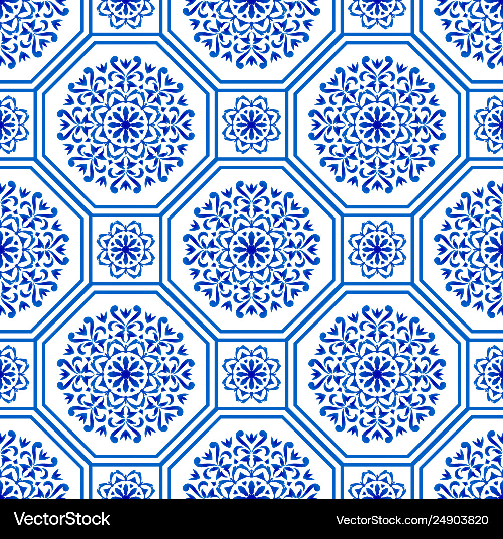 Decorative tile pattern Royalty Free Vector Image