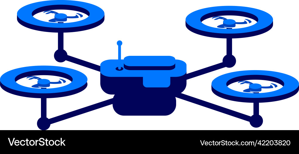 Drone with camera semi flat color object vector image