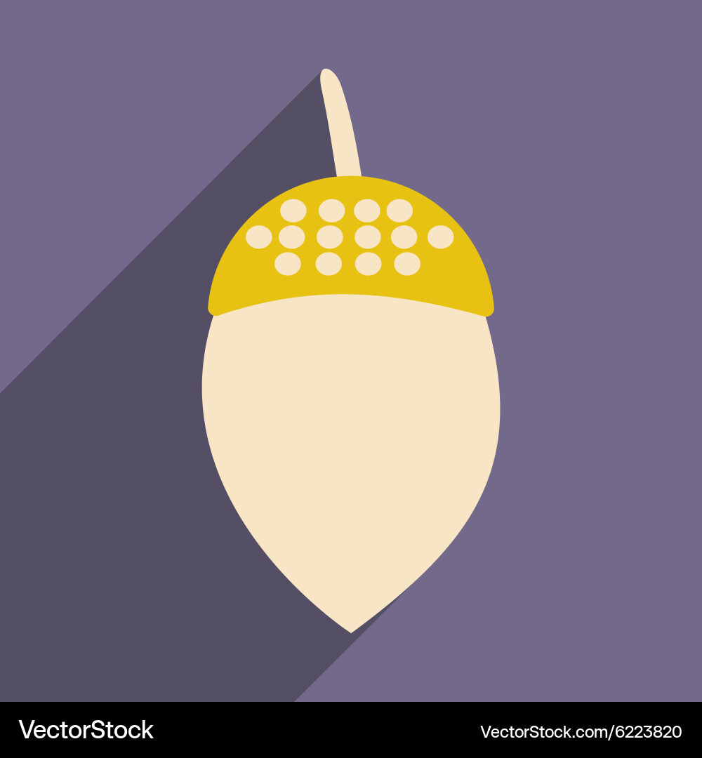 Flat with shadow icon and mobile application acorn vector image