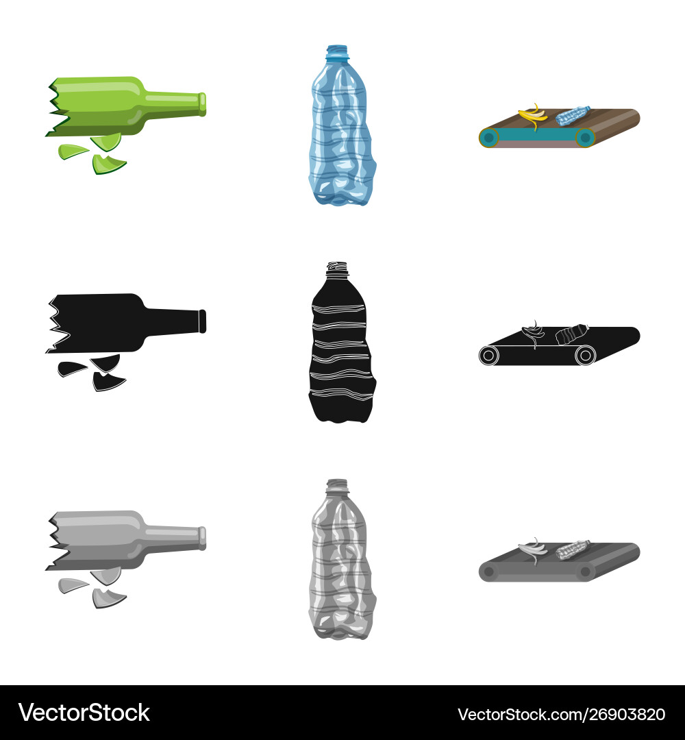 Isolated object refuse and junk logo set Isolated object refuse and junk logo set vector image