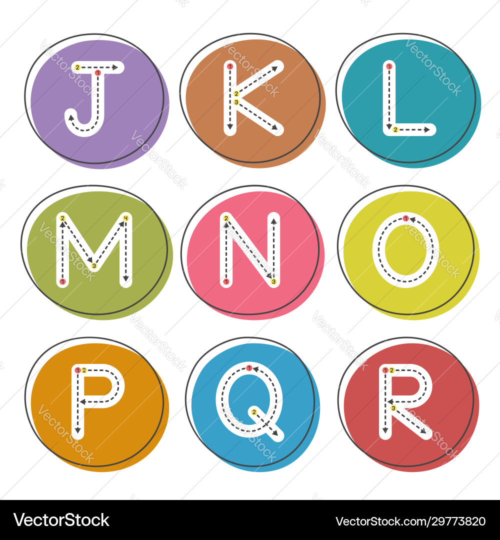 Learn to write letters set 2 Learn to write letters set 2 vector image