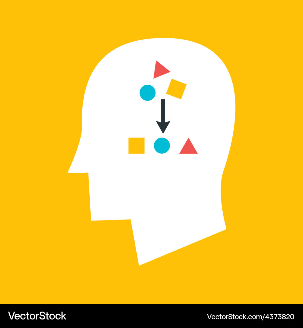 Man sort something in his head vector image