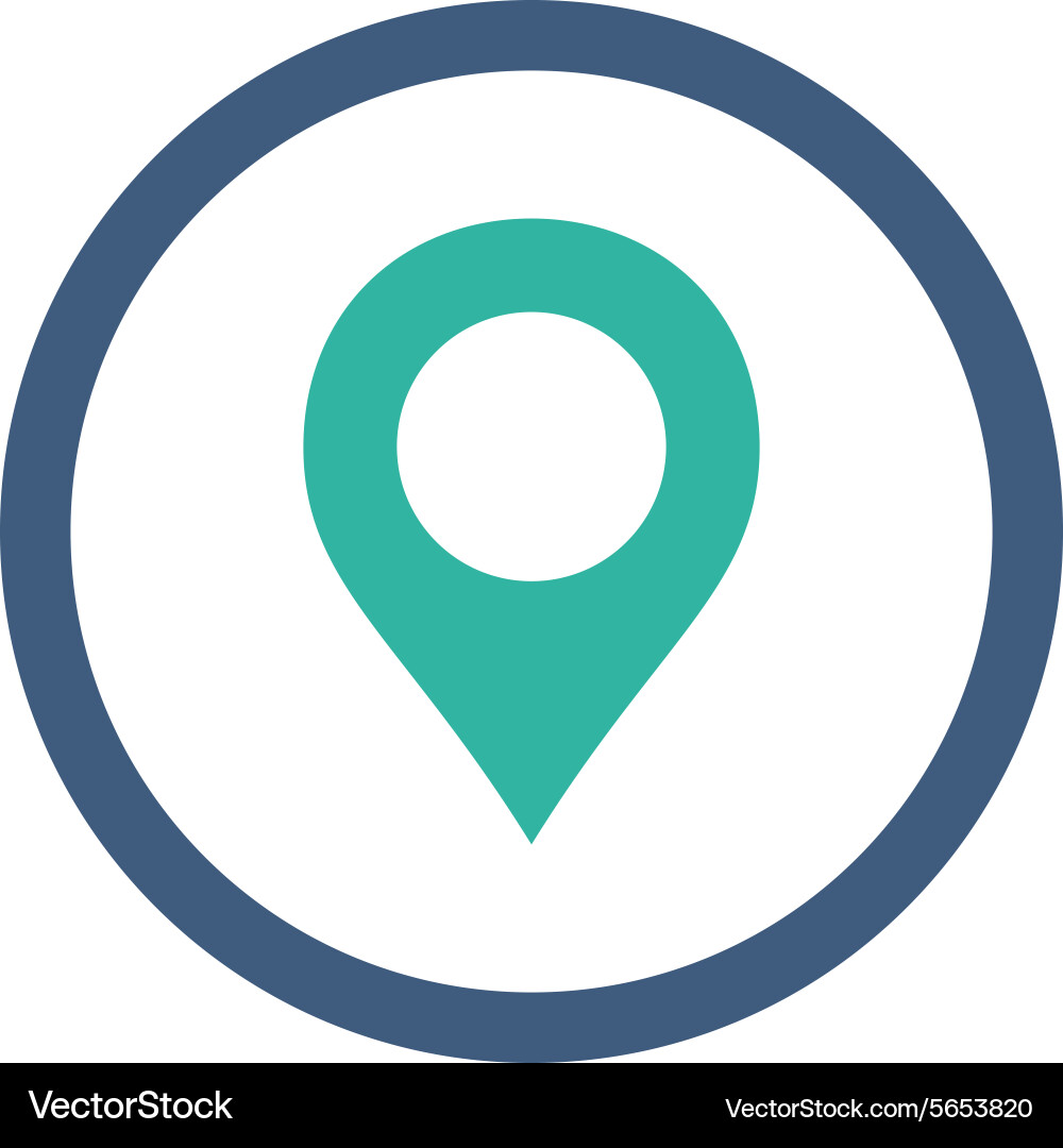 Map marker flat cobalt and cyan colors rounded Vector Image