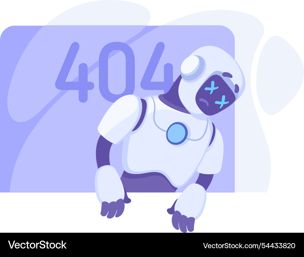 Robot character has error as smart android vector image