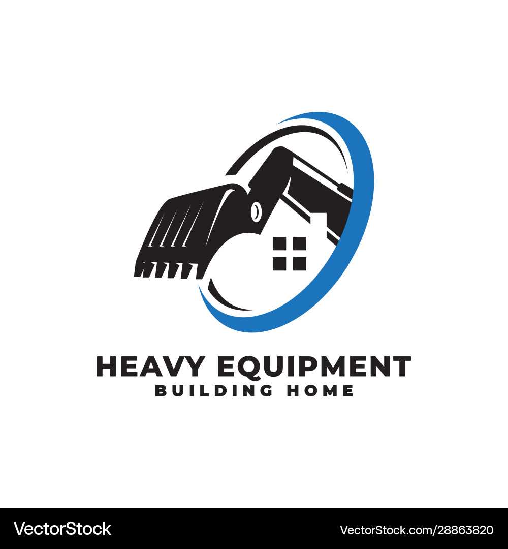 Schwere Ausrüstung Bagger Gebäude Home Logo Schwere Ausrüstung Bagger Gebäude Home Logo vektorbild