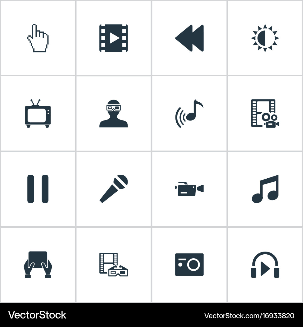 Set of simple icons element vector image