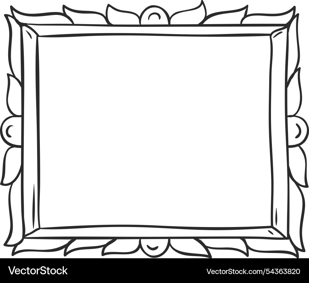 Simple hand drawn rectangular frame features Simple hand drawn rectangular frame features vector image