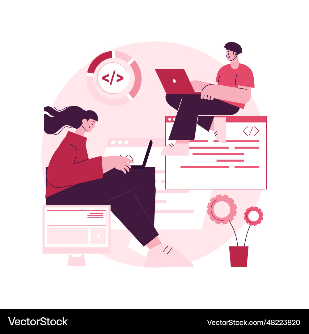 Software development team abstract concept Software development team abstract concept vector image