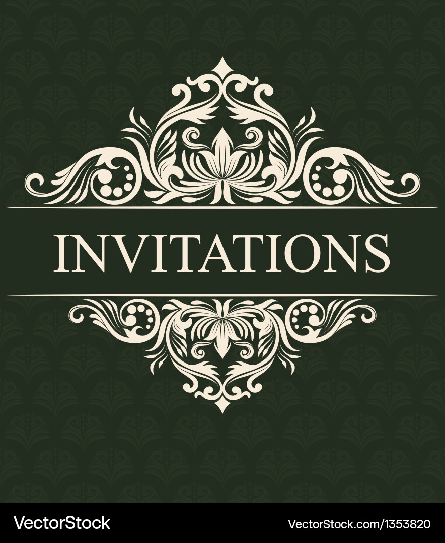 Vintage Ornate Invitation Ornament Vector Image