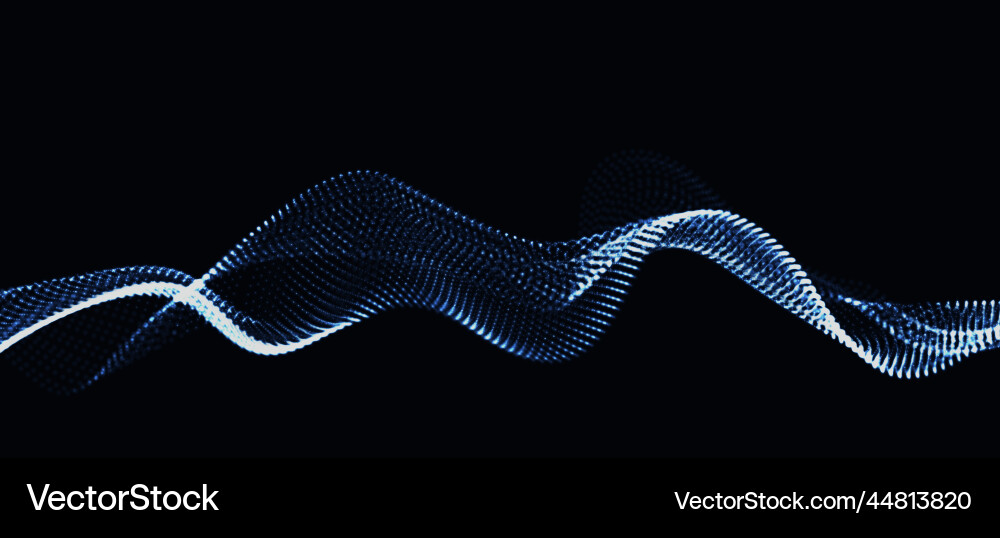 Wave of dynamic particles flows through Wave of dynamic particles flows through Vector Image