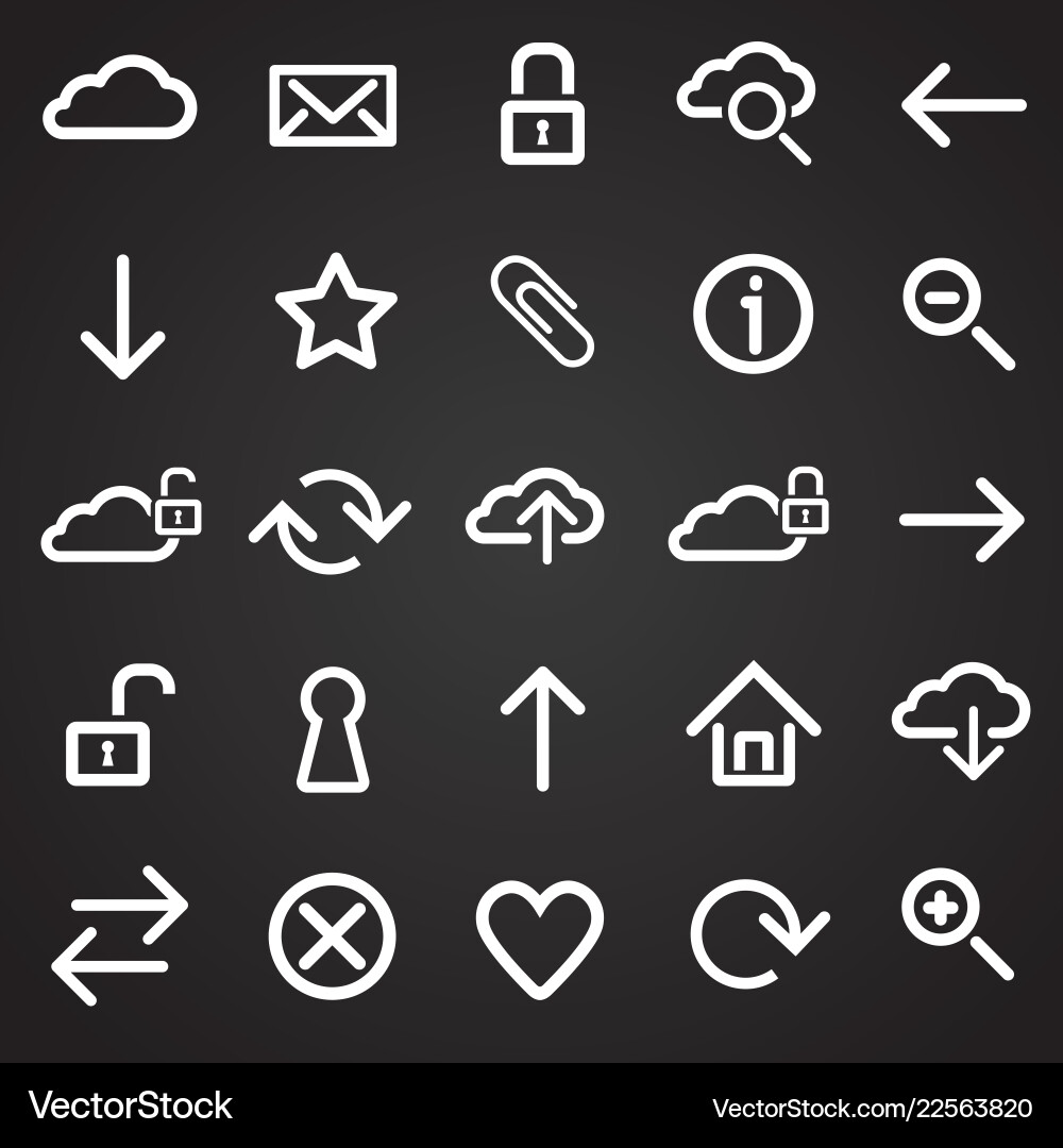 Web developer basic set on black background Web developer basic set on black background vector image