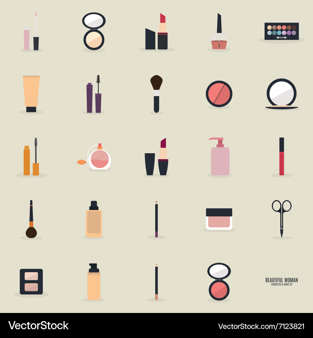 Abstract makeup objects vector image