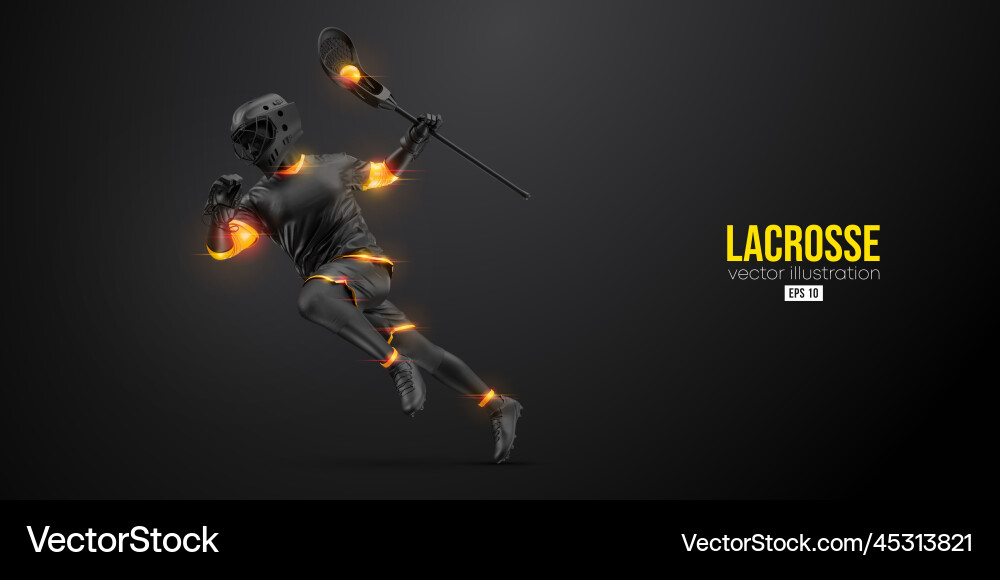 Abstrakte Silhouette eines Lacrosse Players auf schwarz Abstrakte Silhouette eines Lacrosse Players auf schwarz vektorbild