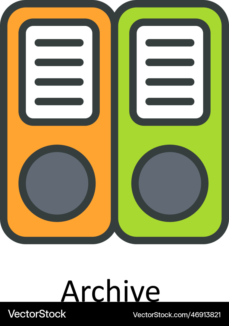 Archive fill outline icons simple stock i Vector Image