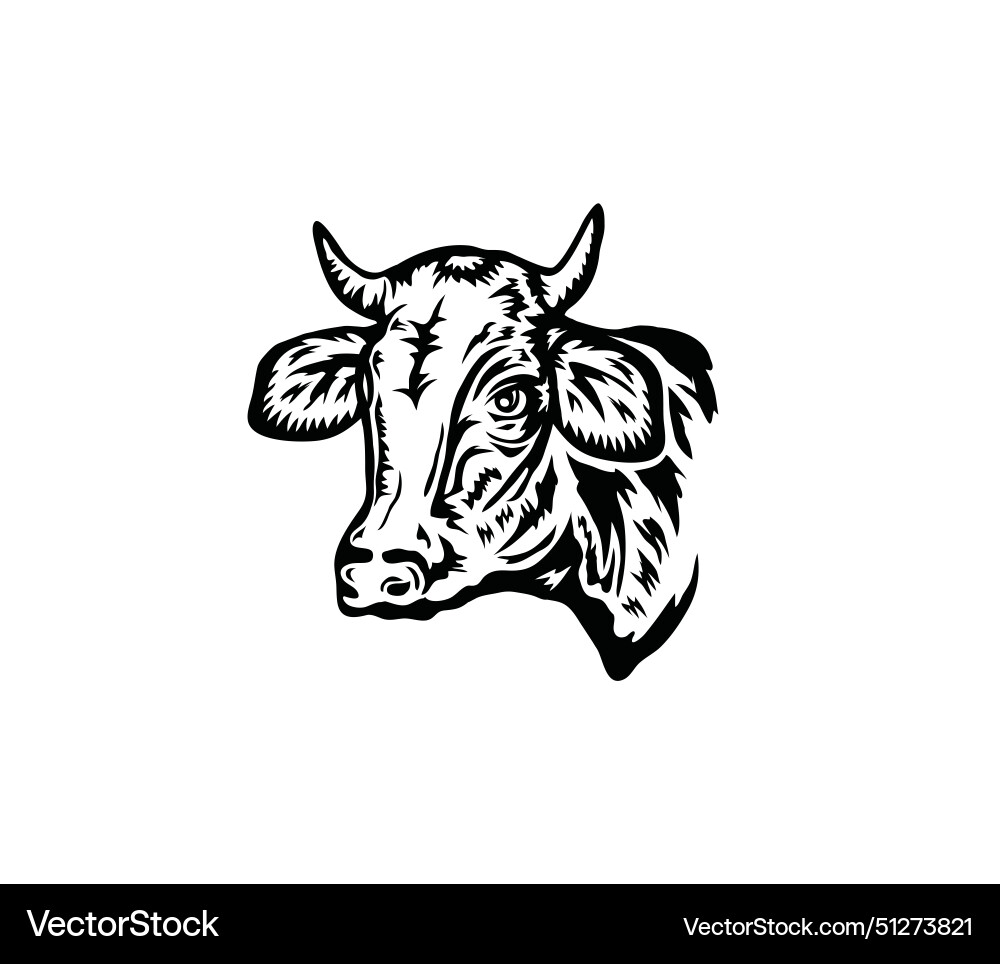 Buffalo head silhouette Royalty Free Vector Image