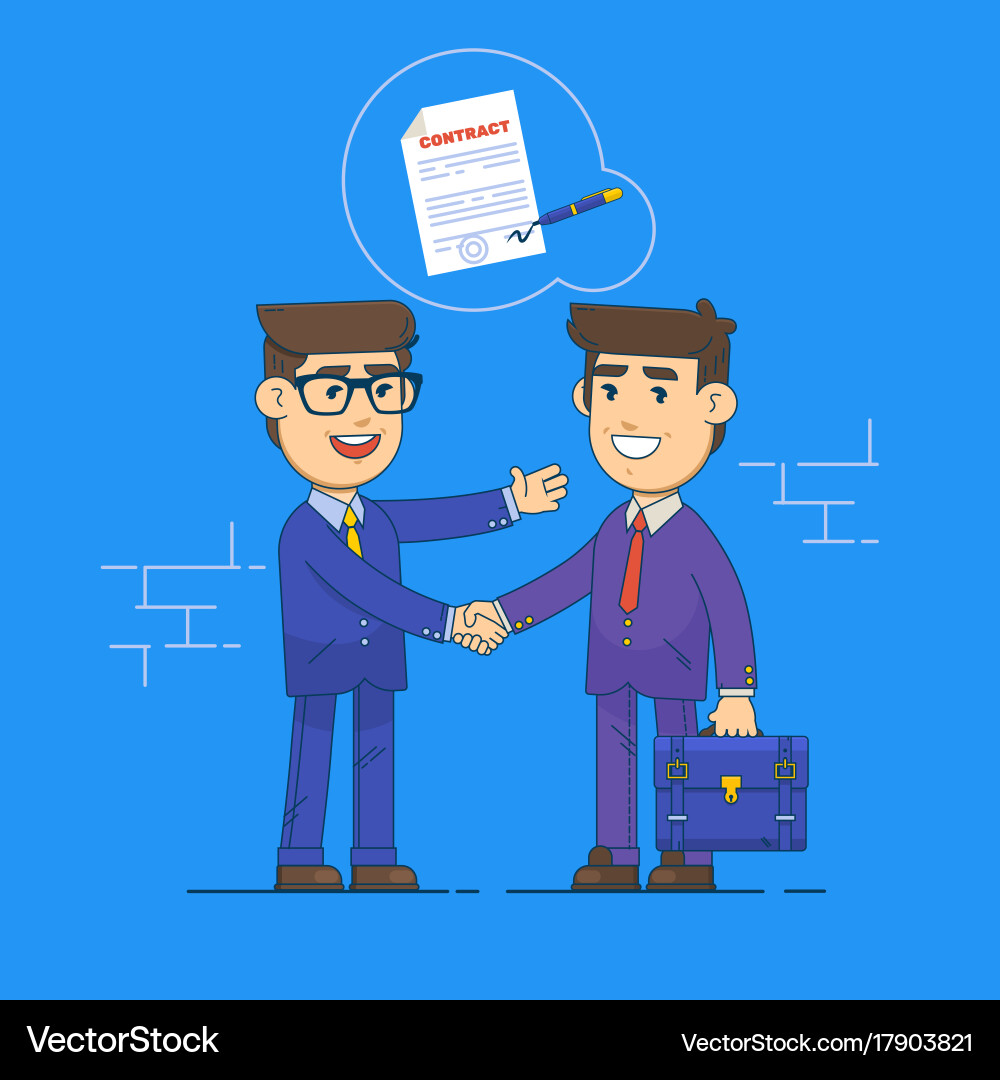 Businessmen Signing Contract Vector Image