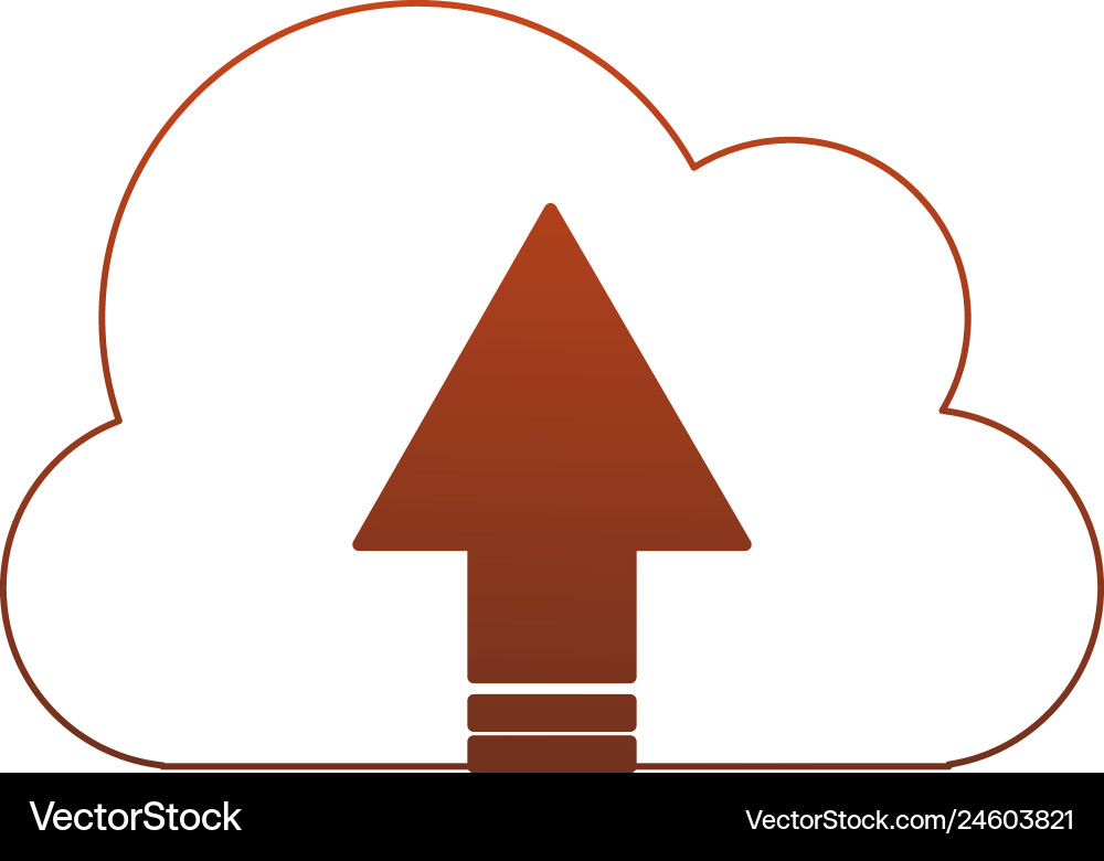 Cloud computing upload red lines Cloud computing upload red lines Vector Image