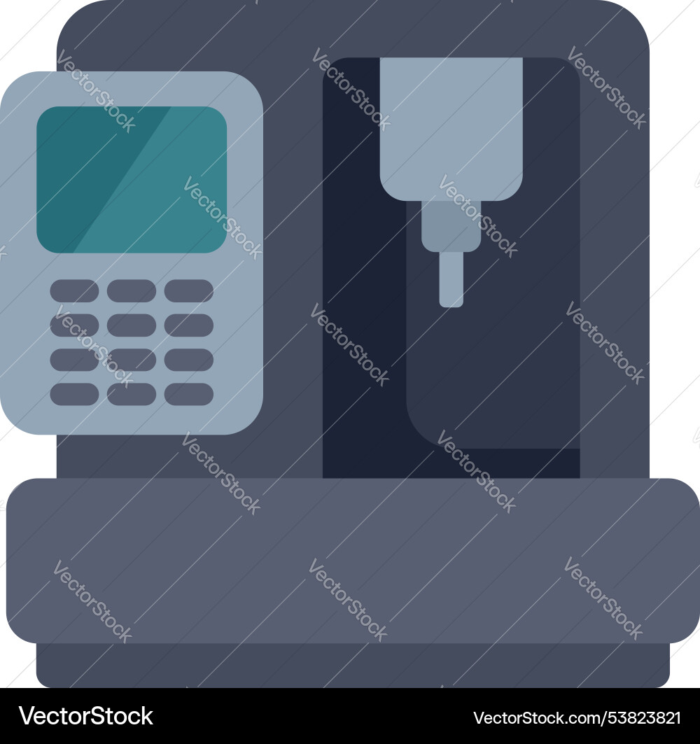 Cnc milling machine working with metal detail part Cnc milling machine working with metal detail part vector image