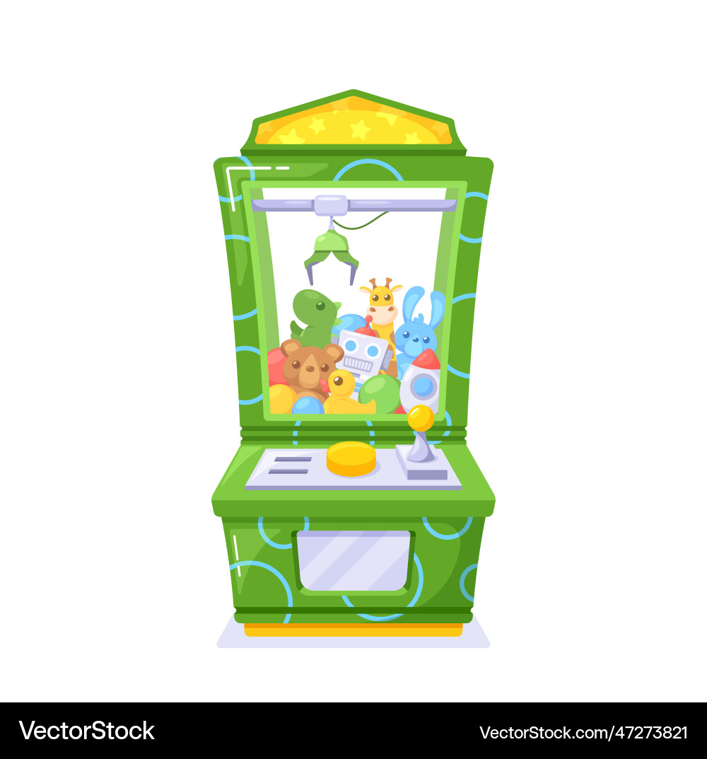 Exciting grabber machine game where players use Exciting grabber machine game where players use vector image