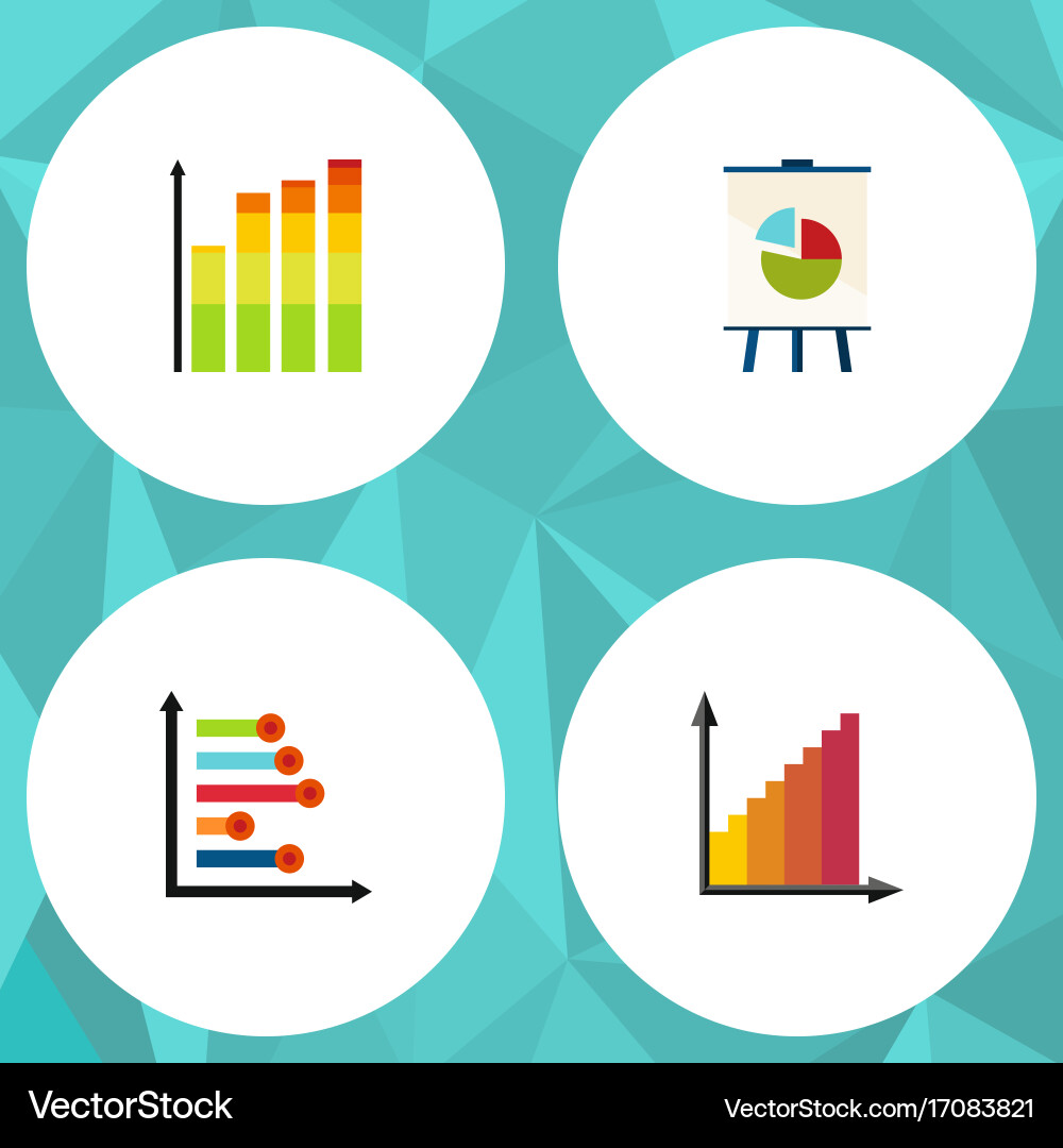 Flat icon chart set of infographic statistic Vector Image