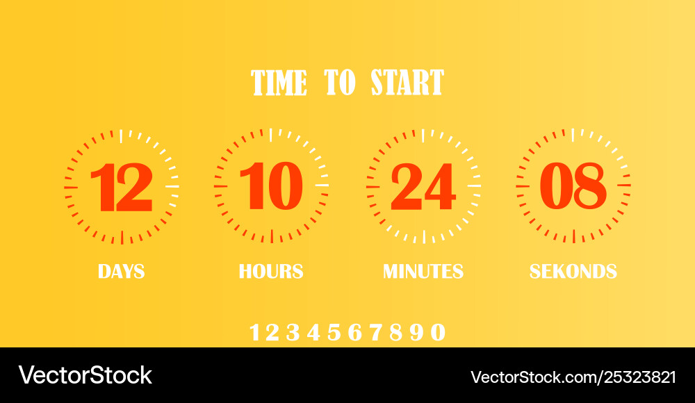 Flip countdown clock counter timer Flip countdown clock counter timer vector image