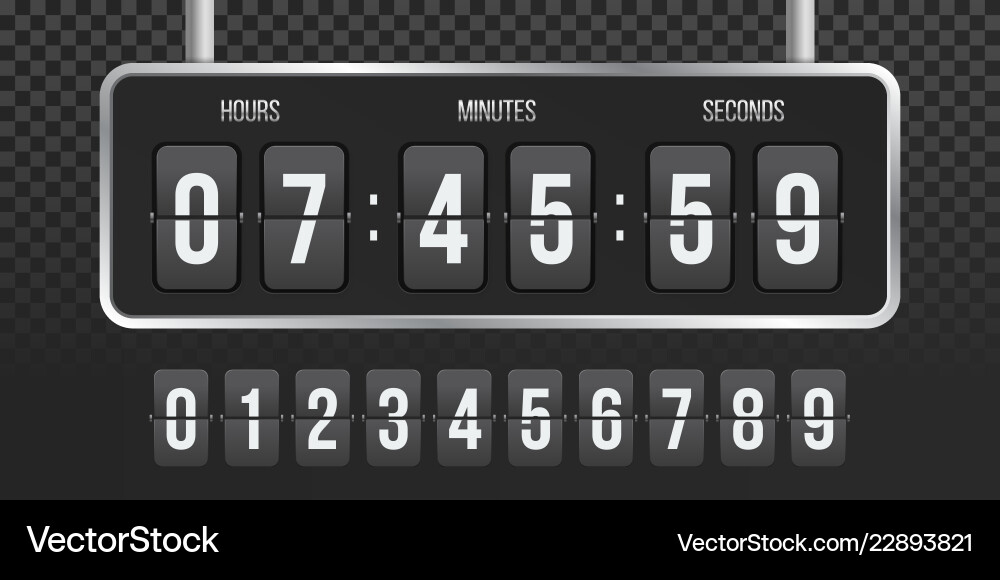 Flip countdown clock counter Flip countdown clock counter vector image