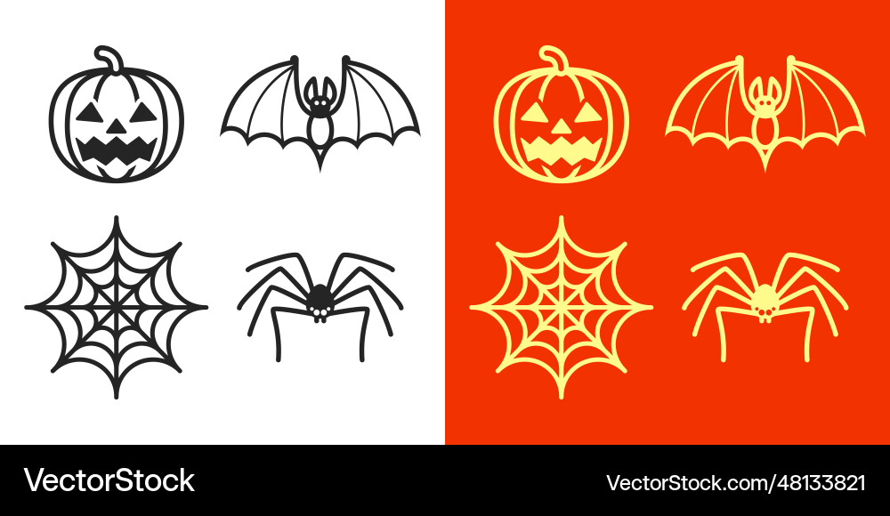 Halloween icon set in flat style Halloween icon set in flat style vector image