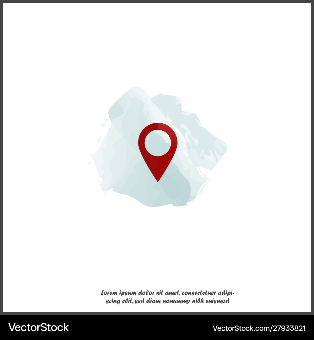 Image positioning on map mark icon red Vector Image