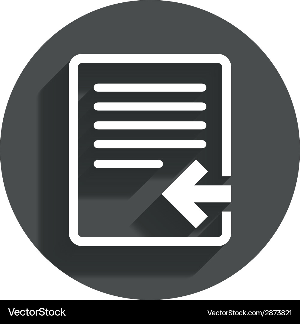 Import file icon document symbol vector image