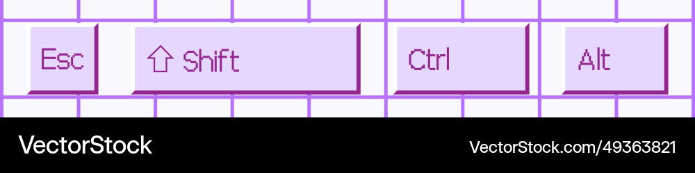 Keyboard buttons esc shift ctrl alt vector image