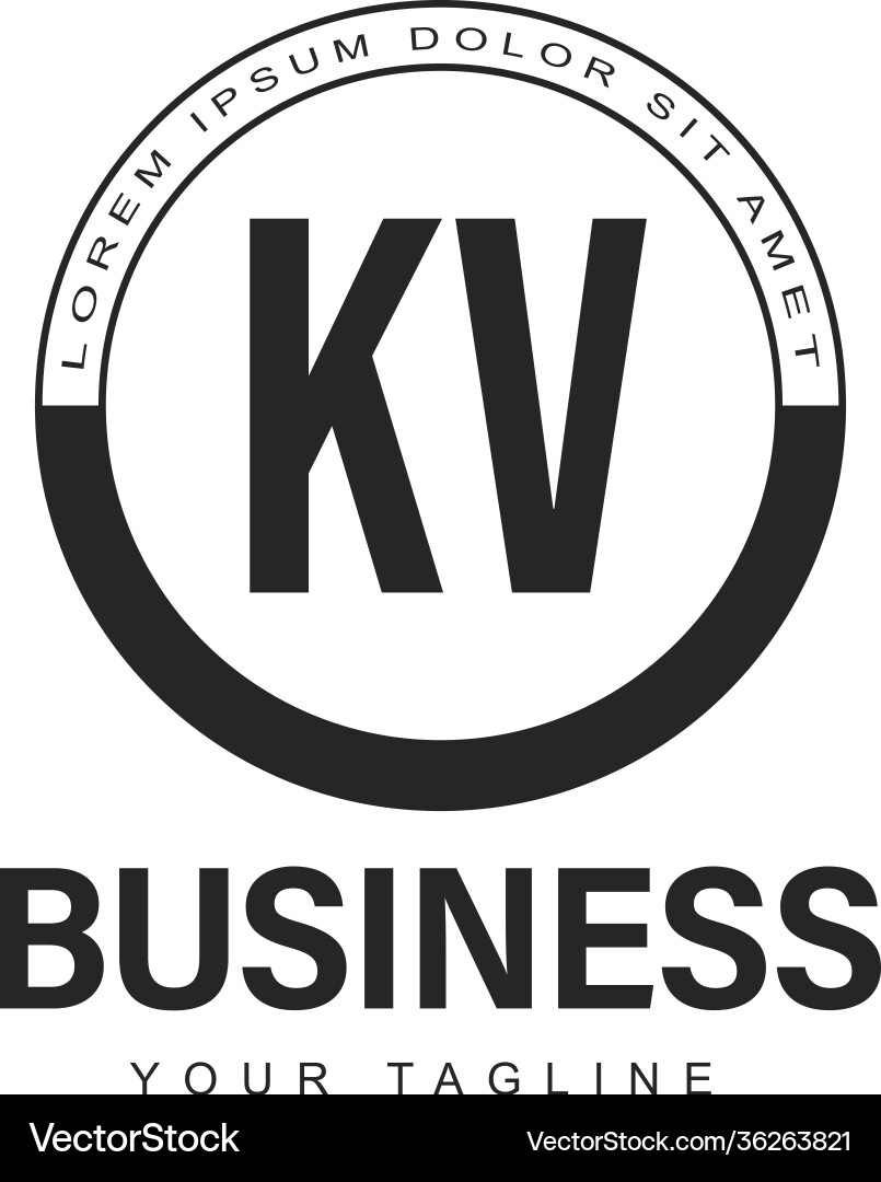 Kv initial a logo design with abstract style Kv initial a logo design with abstract style Vector Image