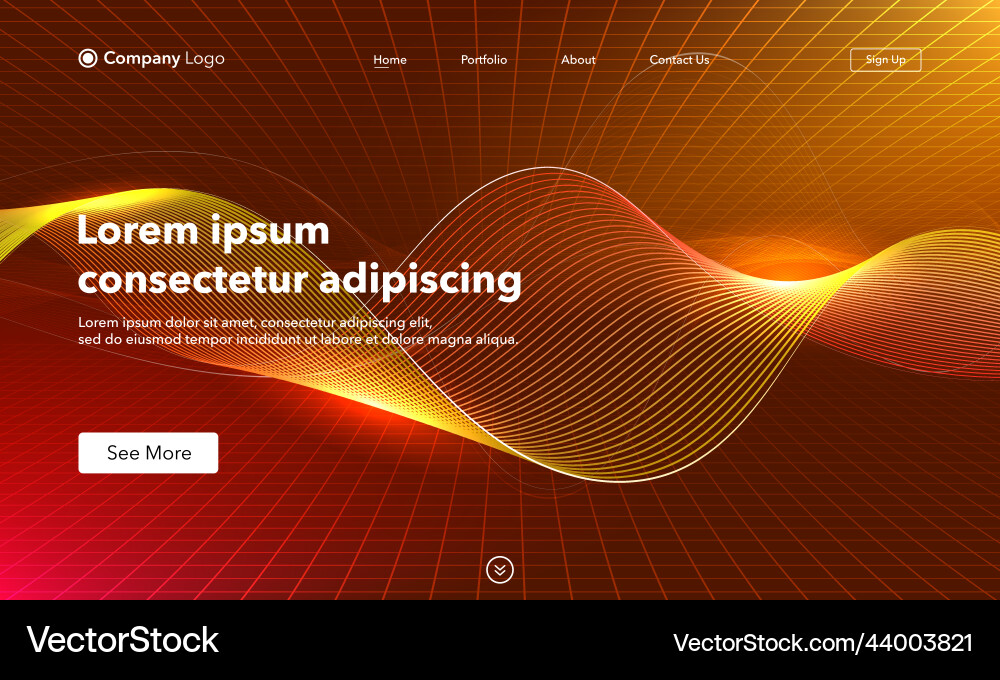 Landing page abstract background website template Landing page abstract background website template vector image