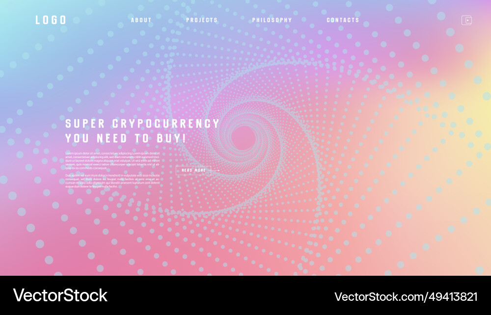 Landing page abstract design with particle tunnel Landing page abstract design with particle tunnel vector image
