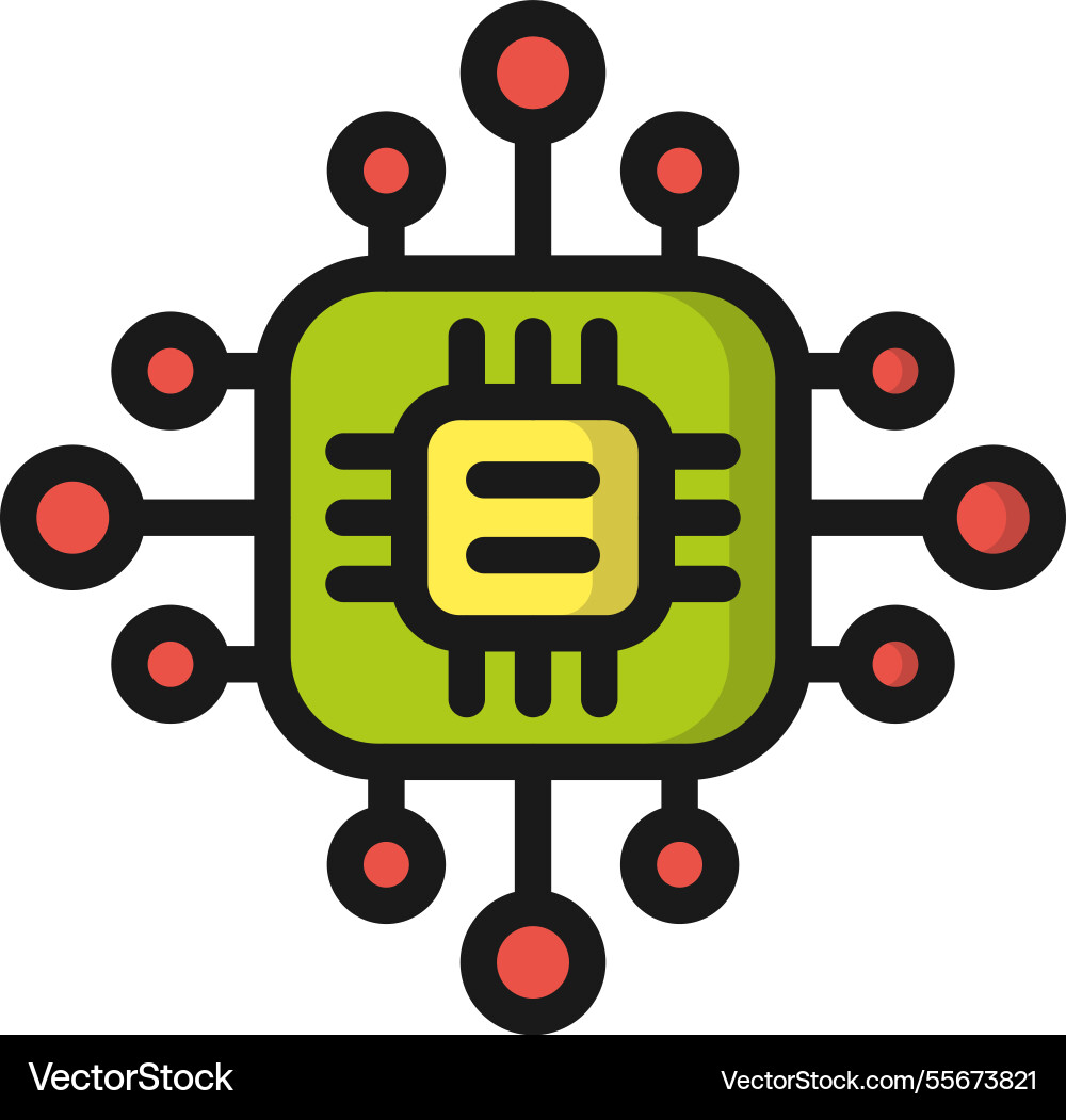 Microprocessor icon design Vector Image