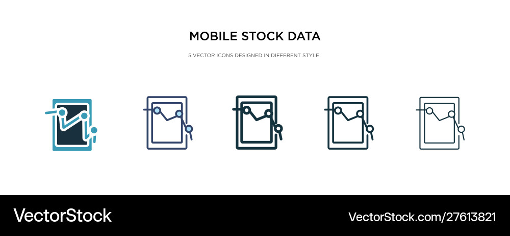 Mobile stock data analysis icon in different Mobile stock data analysis icon in different vector image