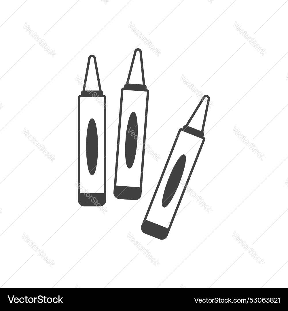 Office stationery crayon icon in flat style Office stationery crayon icon in flat style vector image