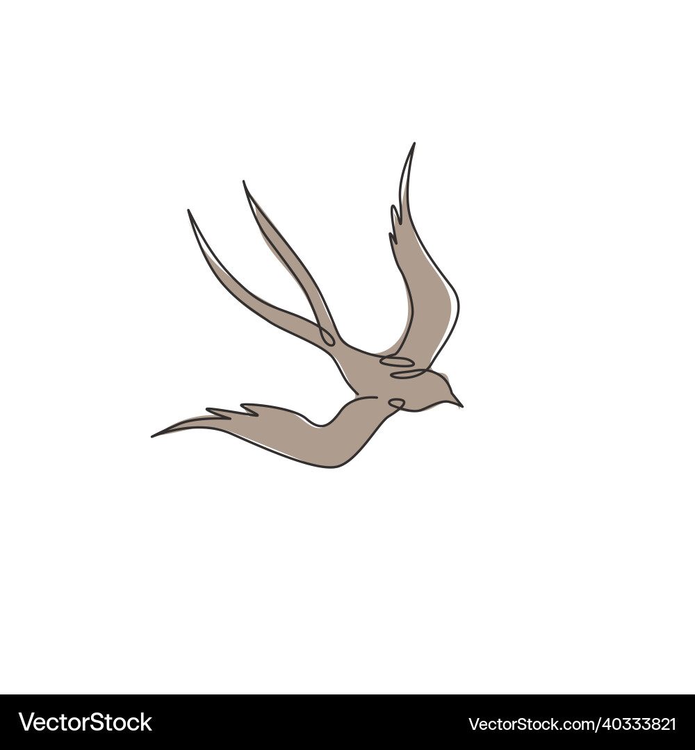 One single line drawing of elegant swallow One single line drawing of elegant swallow vector image