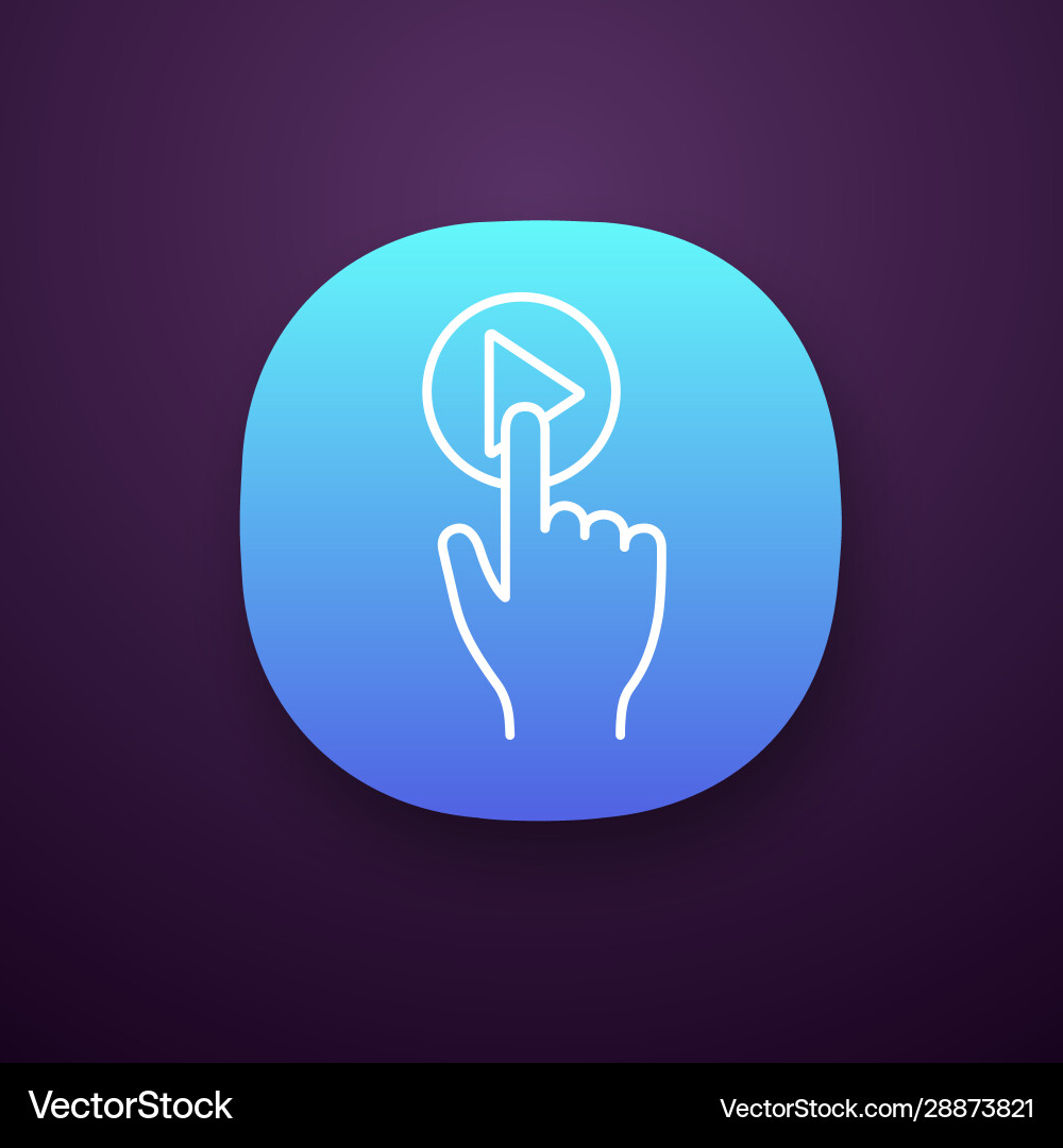 Play button click app icon Play button click app icon Vector Image