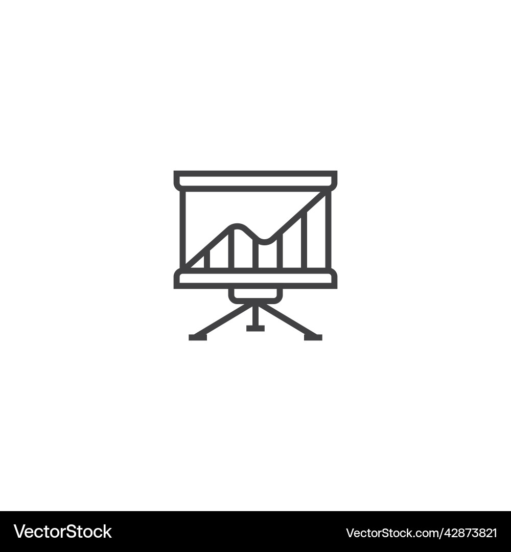 Presentation board line icon linear style sign Presentation board line icon linear style sign vector image