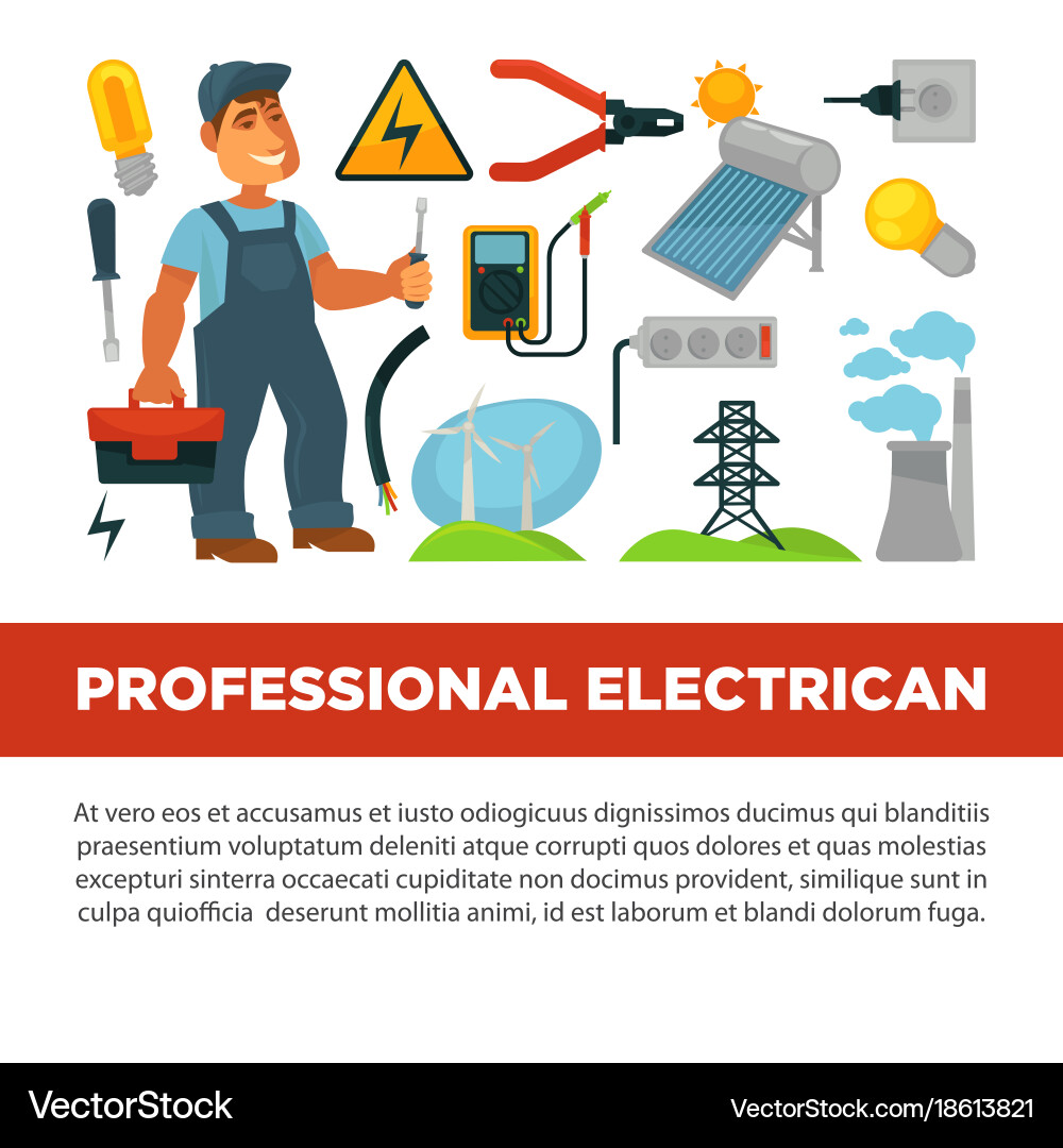 Professionelle elektrische Dienstleistungen Promotion Professionelle elektrische Dienstleistungen Promotion vektorbild