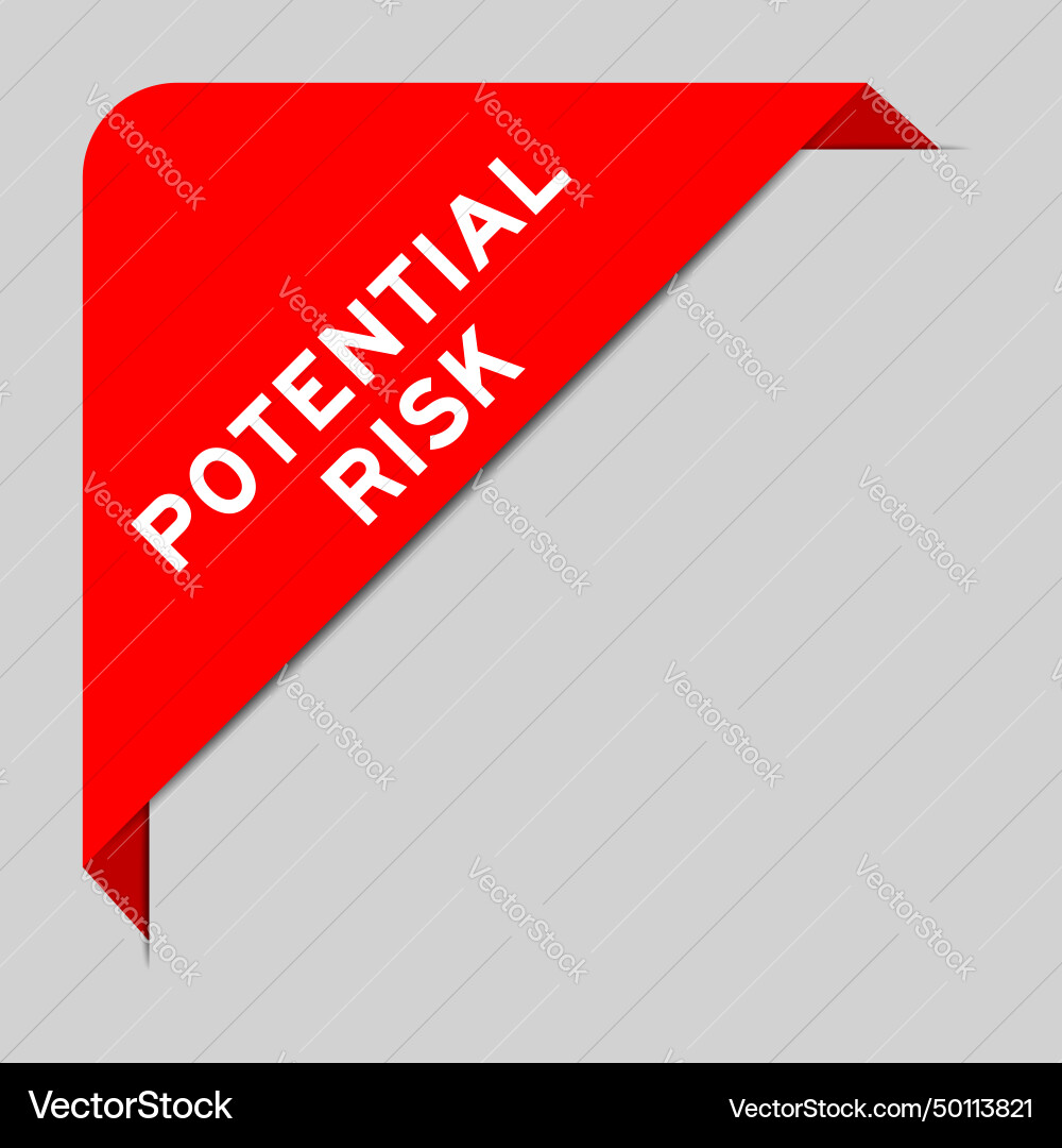 Red color of corner label banner with word Red color of corner label banner with word Vector Image